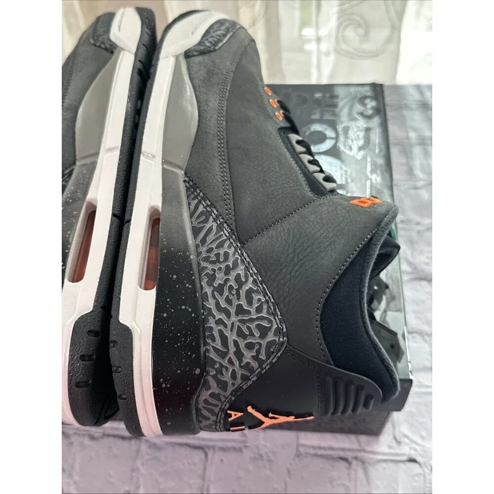 Nike Air Jordan Retro 3 Shoes Fear Pack Grey Orange OG CT8532-080 Mens Size 11